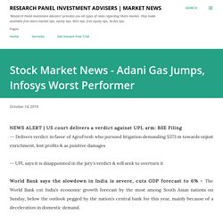 Stock Market News - Adani Gas Jumps, Infosys Worst Performer