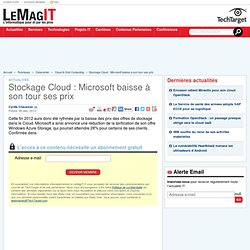 Stockage Cloud : Microsoft baisse à son tour ses prix