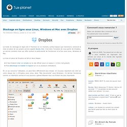 Stockage en ligne sous Linux, Windows et Mac avec Dropbox
