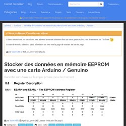 Stocker des données en mémoire EEPROM avec une carte Arduino / Genuino