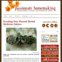 Stocking Your Natural Herbal Medicine Cabinet