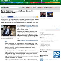 David Stockman economy Q&amp;amp;A: Economic disaster in the works