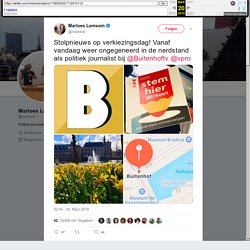Marloes Lemsom auf Twitter: "Stolpnieuws op verkiezingsdag! Vanaf vandaag weer ongegeneerd in de nerdstand als politiek journalist bij @Buitenhoftv @vpro…