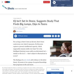 IQ Isn't Set In Stone, Suggests Study That Finds Big Jumps, Dips In Teens : Shots - Health News