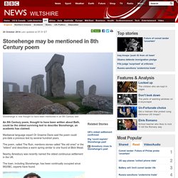 Stonehenge may be mentioned in 8th Century poem