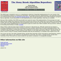 The Stony Brook Algorithm Repository