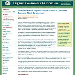 Stonyfield Farm & Organic Valley Respond to Consumer Concerns About Carrageenan