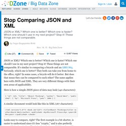 Stop Comparing JSON and XML - DZone Big Data