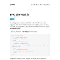Stop the cascade · @mdo