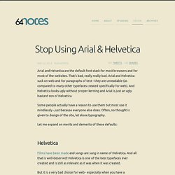 Stop Using Arial & Helvetica