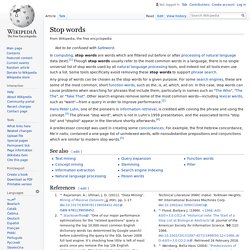 Stop words - Wikipedia
