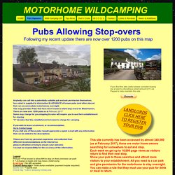 Pub Stopovers - Motorhome Stops & Wildcamping