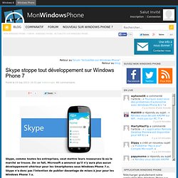 Skype stoppe tout développement sur Windows Phone 7