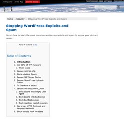 Stopping WordPress Exploits and Spam