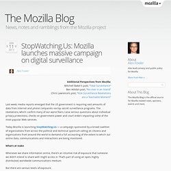 StopWatching.Us: Mozilla lance une campagne massive sur la surveillance numérique