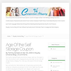 Age Of the Self Storage Coupon
