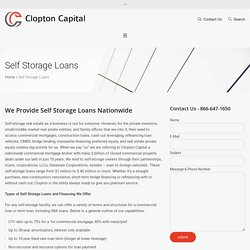 Self Storage Loans & Financing