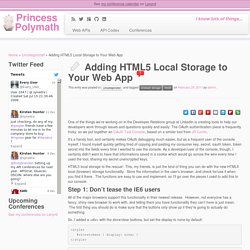 Adding HTML5 Local Storage to Your Web App