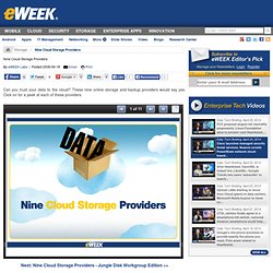 Nine Cloud Storage Providers - Data Storage