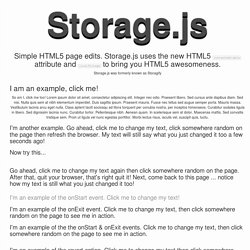 Storage.js, Simple HTML5 Page Edits