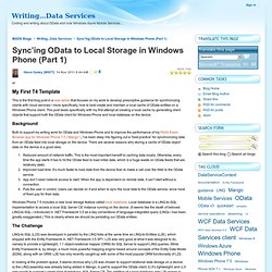Sync’ing OData to Local Storage in Windows Phone (Part 1) - Writing...Data Services