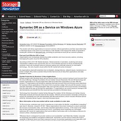 Symantec DR as a Service on Windows Azure