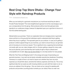 Best Crop Top Store Dhaka - Change Your Style with Raindrop Products