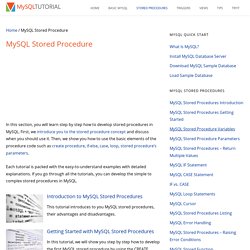 MySQL Stored Procedure Tutorial