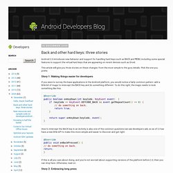 Back and other hard keys: three stories