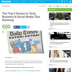 The Top 5 Stories in Tech, Business & Social Media This Morning