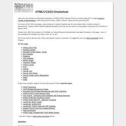 HTML5/CSS3 Cheatsheet