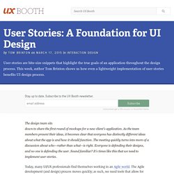 User Stories: A Foundation for UI Design