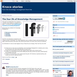The four Ifs of Knowledge Management