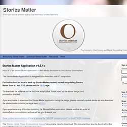 Stories Matter Application v1.5.1c