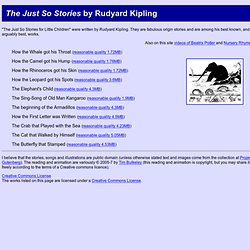 The Just So Stories by Rudyard Kipling, read by Tim Bulkeley