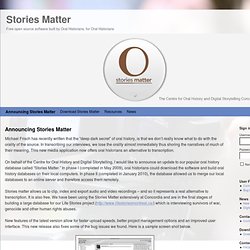 Free open source software built by Oral Historians, for Oral Historians