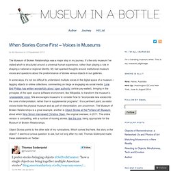 When Stories Come First – Voices in Museums