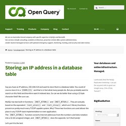 Storing an IP address in a database table