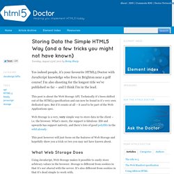 Storing Data the Simple HTML5 Way (and a few tricks you might not have known)
