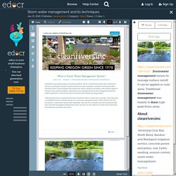 Storm water management and its techniques