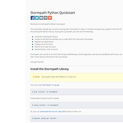 Python Quickstart - Stormpath