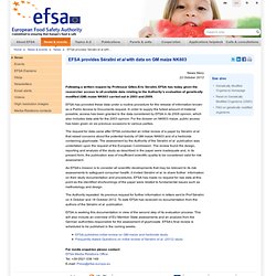 EFSA provides Séralini et al with data on GM maize NK603 (20121022)