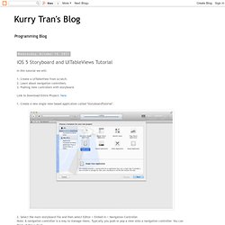 iOS 5 Storyboard and UITableViews Tutorial