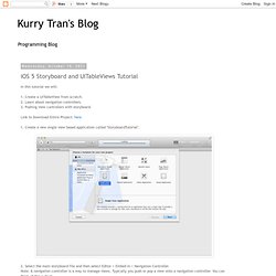 iOS 5 Storyboard and UITableViews Tutorial