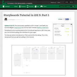 Storyboards Tutorial in iOS 9: Part 1