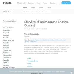 Storyline 1: Publishing and Sharing Content