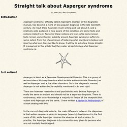 Straight talk about Asperger syndrome
