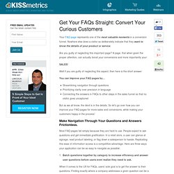 Get Your FAQs Straight: Convert Your Curious Customers