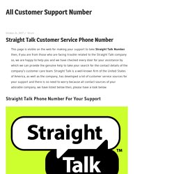 Straight Talk Customer Service Phone Number
