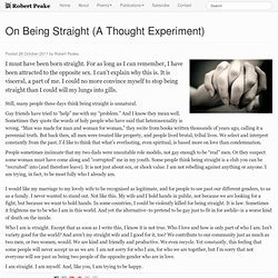 On Being Straight (A Thought Experiment)